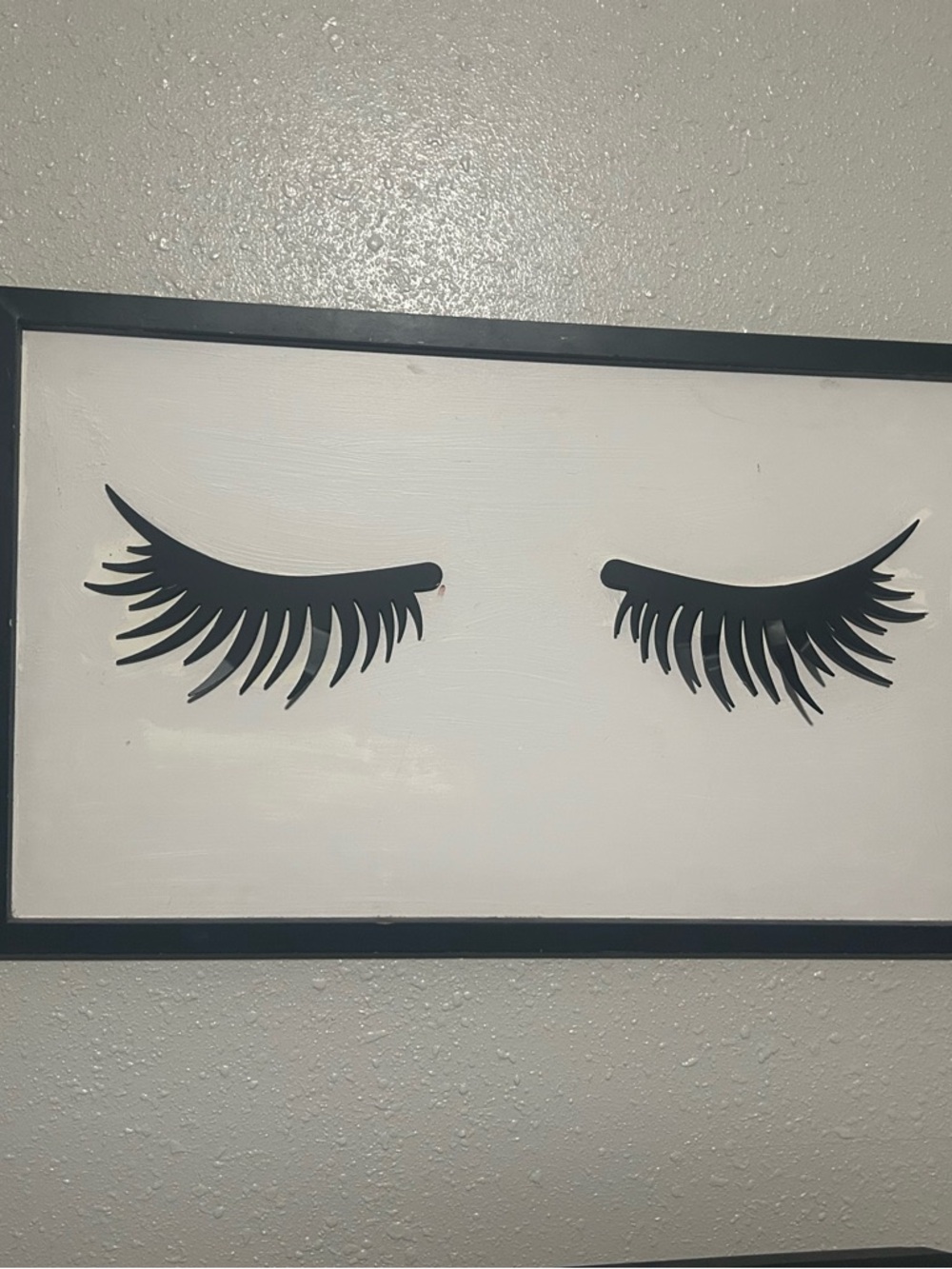 Black Eyelash Wall Art Sign - Minimalist Home Décor
